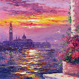 evening sparkle, san georgio maggiore - 9" x 9"